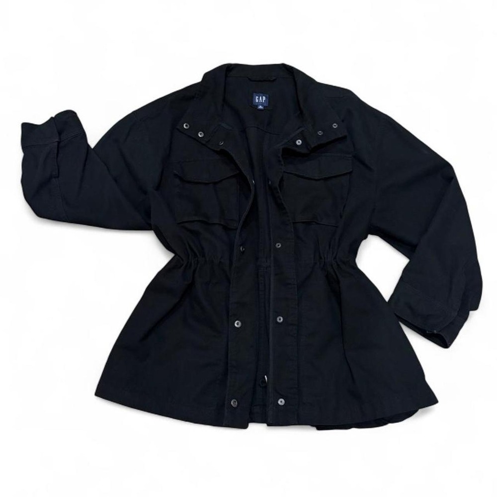 Gorpcore Field Jacket Cinch Waist Black Canvas Utility Indie Sleaze Gap XL